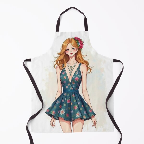 Item preview, A drawing of a woman in a dress with flowers designed and sold by B.P.Fashion.