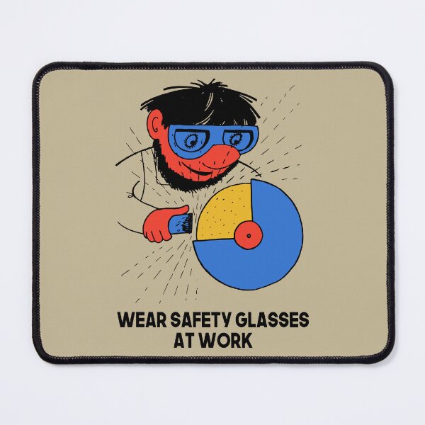 Item preview, Wear Safety Glasses At Work Translated - Soviet Work Safety Propaganda designed and sold by SpaceDogLaika.