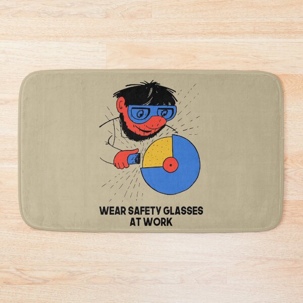 Item preview, Wear Safety Glasses At Work Translated - Soviet Work Safety Propaganda designed and sold by SpaceDogLaika.