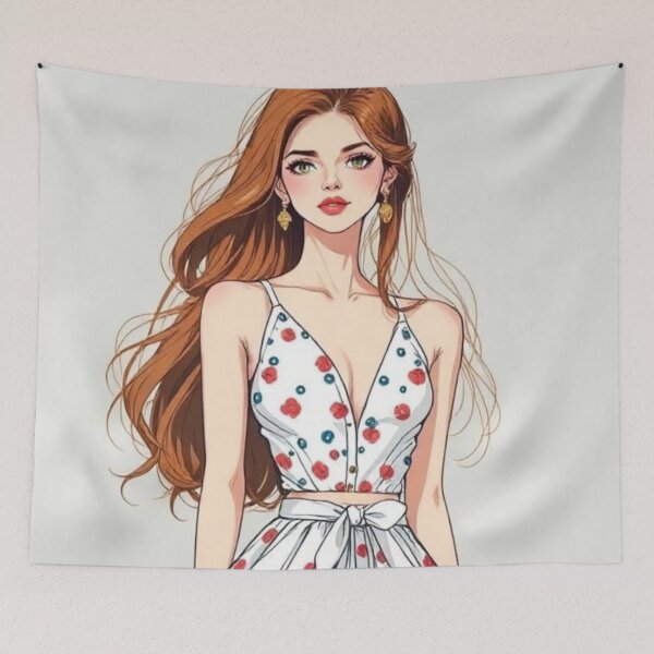 Item preview, a drawing of a woman in a polka dot dress,  designed and sold by B.P.Fashion.