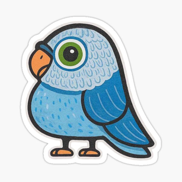 Item preview, Big-Eyed Blue Parrot designed and sold by CanSparkleArt.