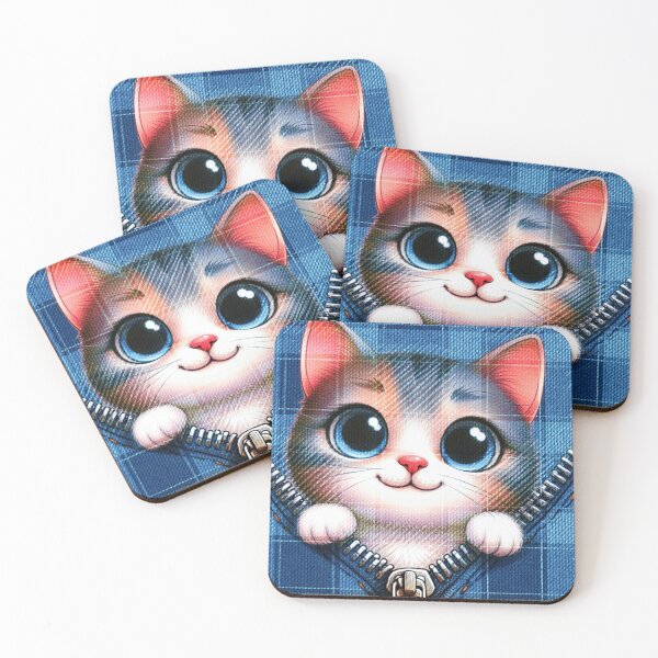 Item preview, Denim Kitten: Curious Feline Surprise in Jeans designed and sold by Polarisofficial.