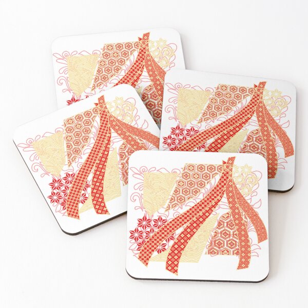 Item preview, Ribbon Mix Pattern Golden Red designed and sold by urrin DESIGN.