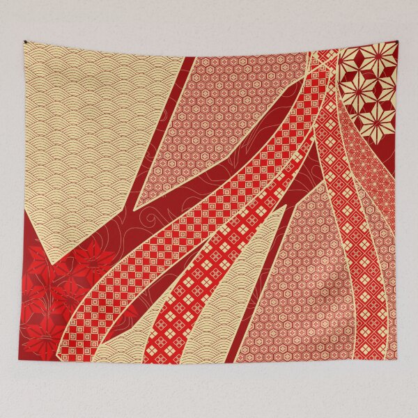 Item preview, Ribbon Mix Pattern Golden Red designed and sold by urrin DESIGN.