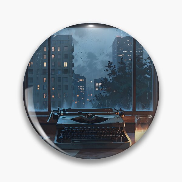 Item preview, Rainy Window Typewriter Urban Melancholy Scene designed and sold by Ledsor.