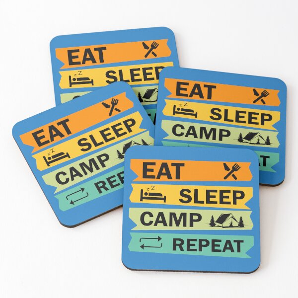 Item preview, Eat Sleep Camp Repeat. Funny Camping Quote. Camper Quote. Happy Camper designed and sold by DesignHouse07.