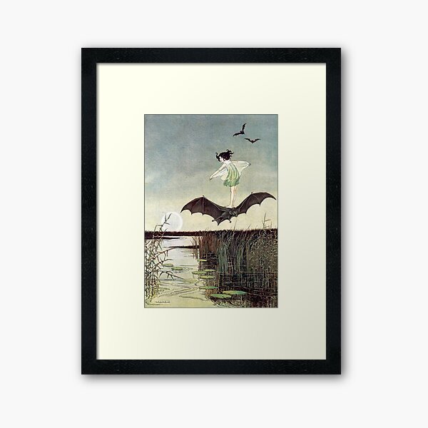 Item preview, Fairy Girl Riding a Bat - Ida Rentoul Outhwaite designed and sold by forgottenbeauty.