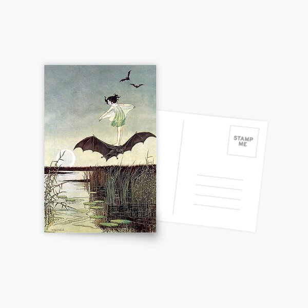 Item preview, Fairy Girl Riding a Bat - Ida Rentoul Outhwaite designed and sold by forgottenbeauty.