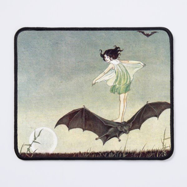 Item preview, Fairy Girl Riding a Bat - Ida Rentoul Outhwaite designed and sold by forgottenbeauty.