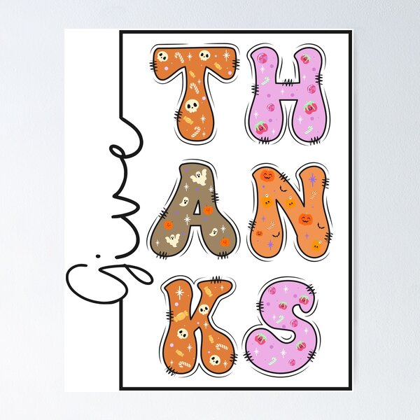 Item preview, Give Thanks Halloween Candy Patchy Letters designed and sold by facegm.