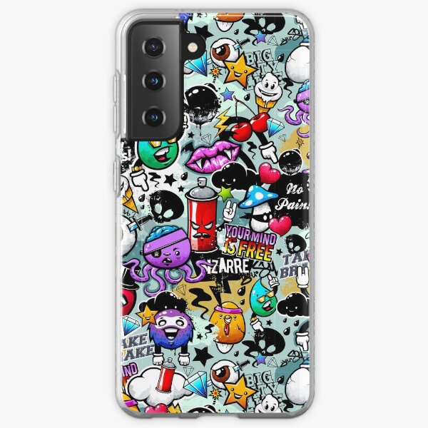 Pop Art Graffiti Funny Comics Faces Samsung Galaxy Soft Case