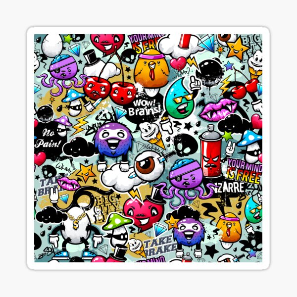 Item preview, Pop Art Graffiti Funny Comics Faces designed and sold by SoccaTamam.