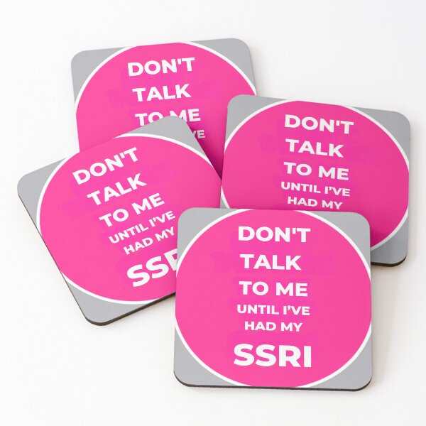 Item preview, Don’t Talk To Me Until I’ve Had My SSRI, Pink – Funny Mental Health Sticker designed and sold by GutsAndGiggles.