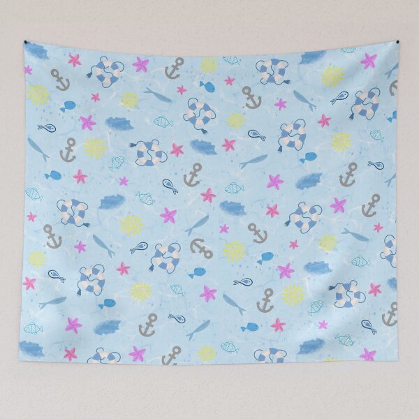 Item preview, Nautical Summer Vibes – Ocean Pattern with Anchor & Sun⚓️☀ designed and sold by Mira.Made.
