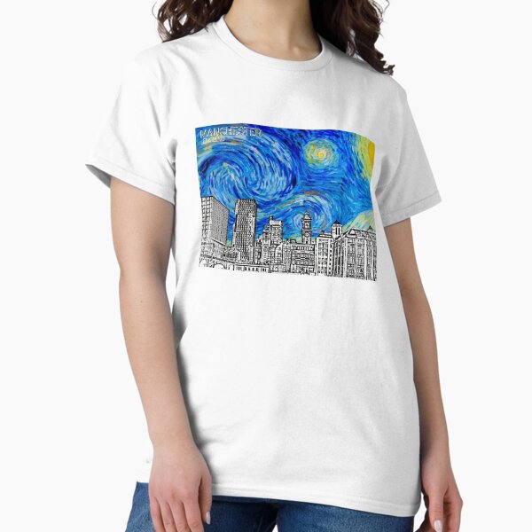 Item preview, Manchattan - Manchester, England's Skyline Meets Van Gogh Starry Night designed and sold by remje1993.