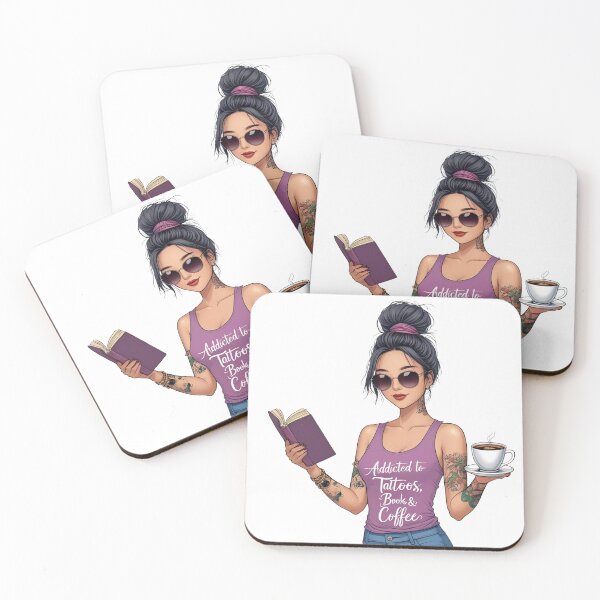 Item preview, Addicted to Tattoos, Books, & Coffee designed and sold by NerdyRunner.