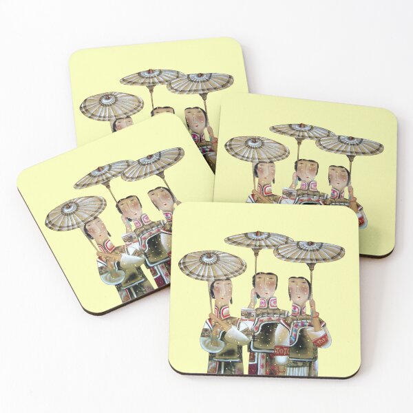 Item preview, Chinese art- three stylised women with parasols designed and sold by Andykinoz.