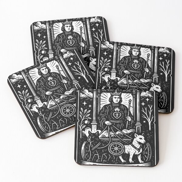 Item preview, The Chariot Tarot Card Print – Bold Black and White Ornamental Art designed and sold by  Ojo de Lilith.