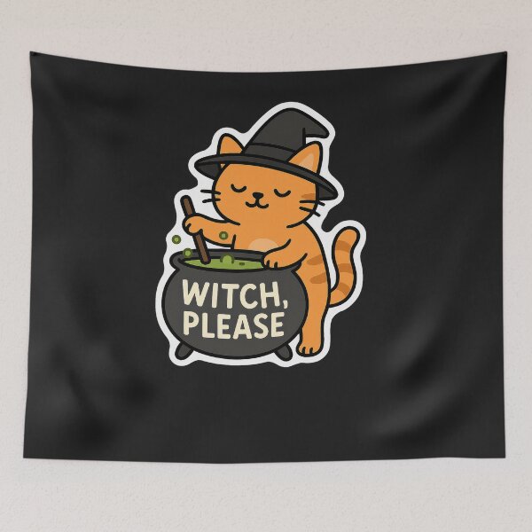 Item preview, Halloween Witch Animal Stickers designed and sold by cawtoon.