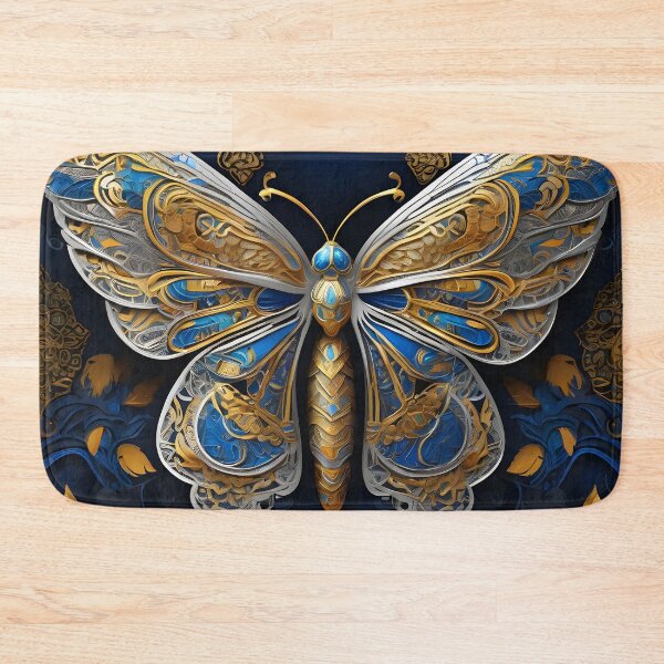 Item preview, Golden Blue Butterfly in Thai patternstyle designed and sold by idostudio.