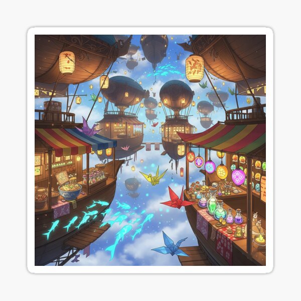 Item preview, Anime's Floating Market in the Clouds designed and sold by WeebWorkz.