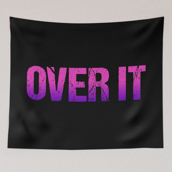 Item preview, Over It in Dark Pink Grunge Typography designed and sold by Memes N Lore .