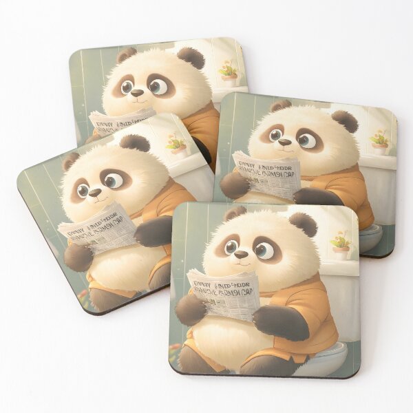 Item preview, Animal Toilet Gentle Panda Enjoys Serene Newspaper Ritual Sunshine Ambience designed and sold by GABRIELMURPHY.