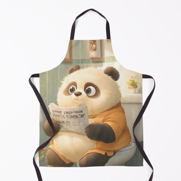 Item preview, Animal Toilet Gentle Panda Enjoys Serene Newspaper Ritual Sunshine Ambience designed and sold by GABRIELMURPHY.