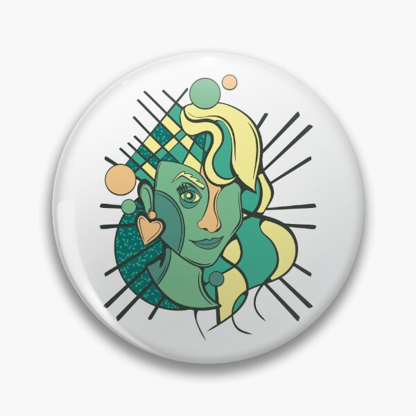 Item preview, abstract femme portrait inspired by kandinsky  designed and sold by crestfallenmermaid.