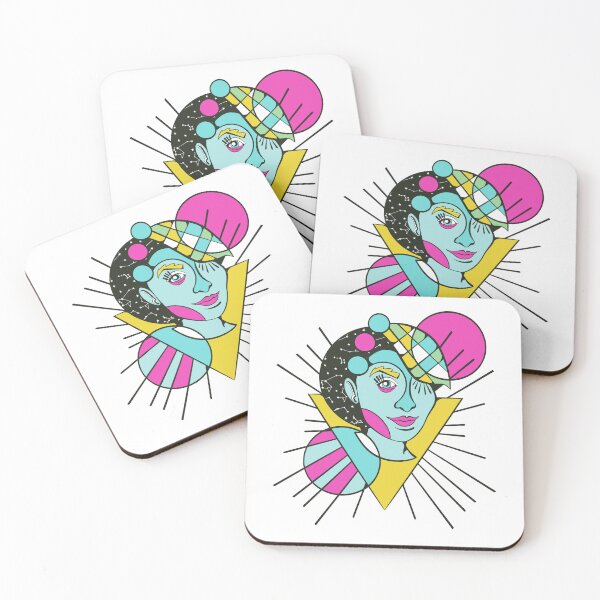 Item preview, abstract femme portrait inspired by kandinsky #2 designed and sold by crestfallenmermaid.