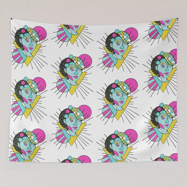 Item preview, abstract femme portrait inspired by kandinsky #2 designed and sold by crestfallenmermaid.
