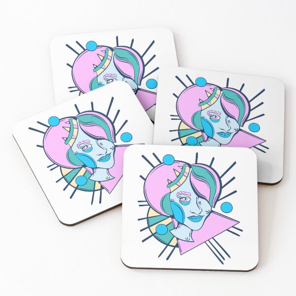 Item preview, abstract femme portrait inspired by kandinsky #3 designed and sold by crestfallenmermaid.