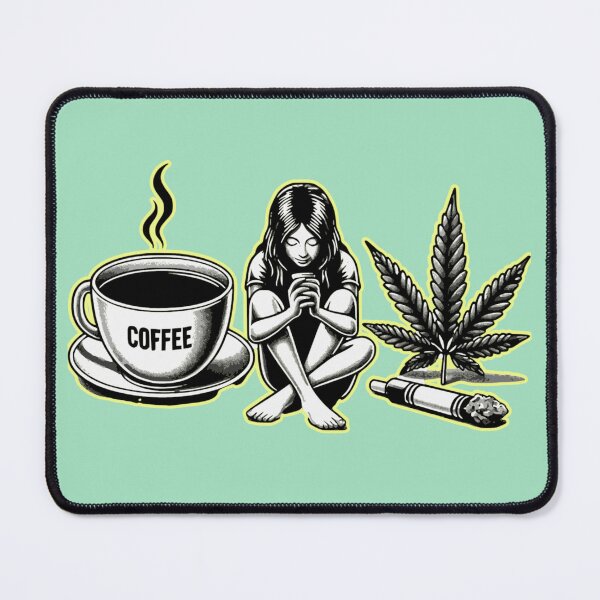 Artikelvorschau, Kaffee, Cannabis & Chillen – Aufwachen, Backen & Meditieren Vibe Art entworfen und verkauft von Mamokhy.