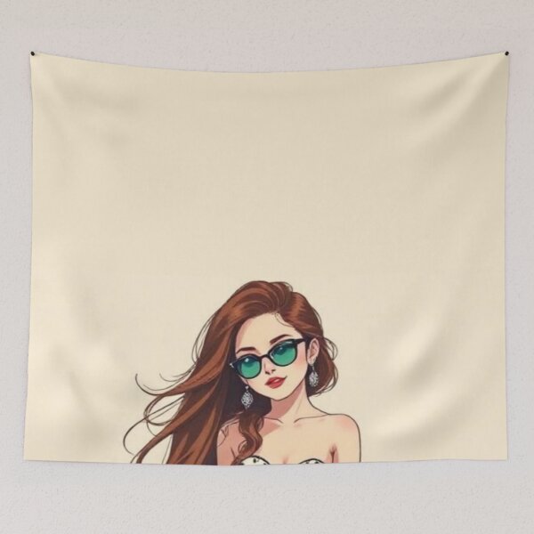 Item preview, a girl with sunglasses and a polka dot dress, designed and sold by B.P.Fashion.