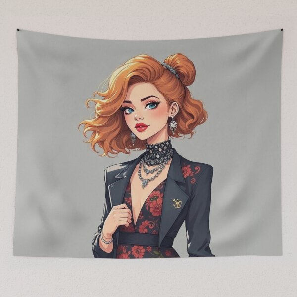 Item preview, a drawing of a woman in a dress and jacket, designed and sold by B.P.Fashion.