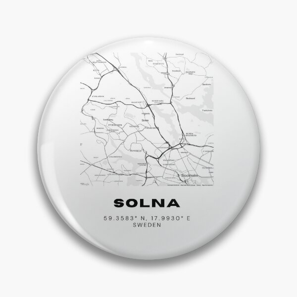 Item preview, Minimalist Solna Map – Black & White Stockholm Suburb Poster designed and sold by RM-Journey.