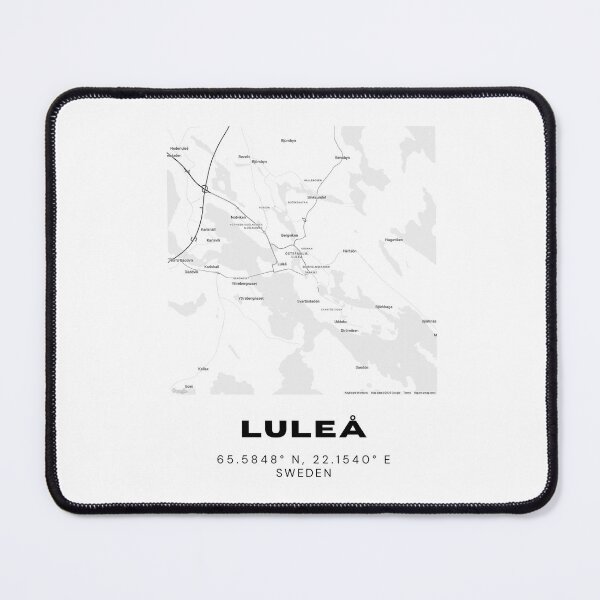 Item preview, Minimalist Luleå Map – Black & White Arctic Sweden City Poster designed and sold by RM-Journey.