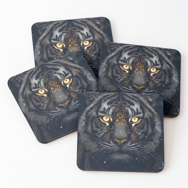 Item preview, Tiger Starshine Gaze Night Spirit Glowing Beast Celestial Stripes Power designed and sold by mildaclairmo.
