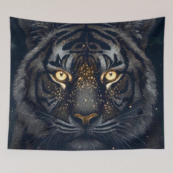 Item preview, Tiger Starshine Gaze Night Spirit Glowing Beast Celestial Stripes Power designed and sold by mildaclairmo.