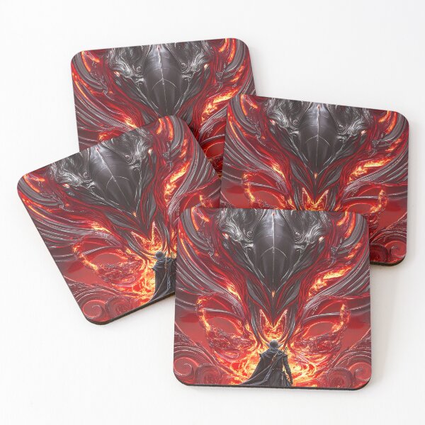 Item preview, Giant Animal Dark Metallic Demon Awakens Before Brave Hero in Flaming Abyss designed and sold by mildaclairmo.