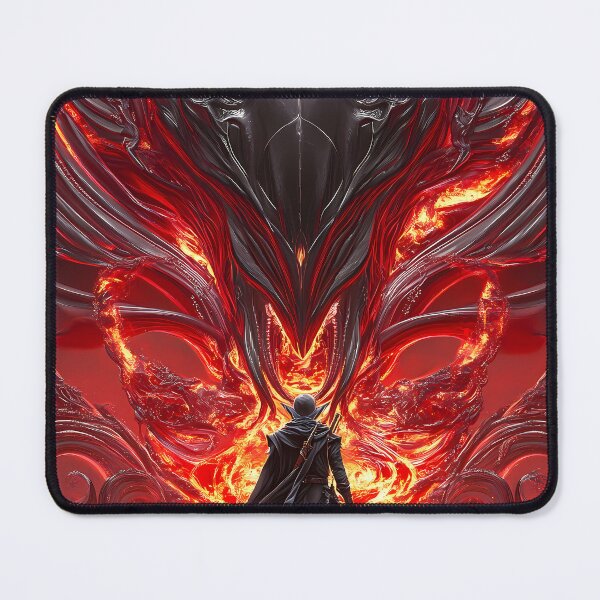 Item preview, Giant Animal Dark Metallic Demon Awakens Before Brave Hero in Flaming Abyss designed and sold by mildaclairmo.
