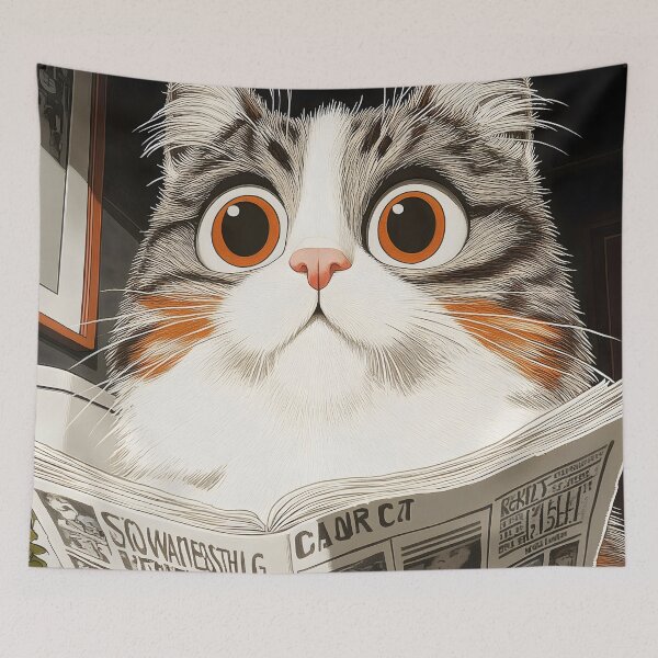 Item preview, Animal Toilet Majestic Norwegian Forest Cat Reads Plush Bathroom Newspaper designed and sold by mildaclairmo.