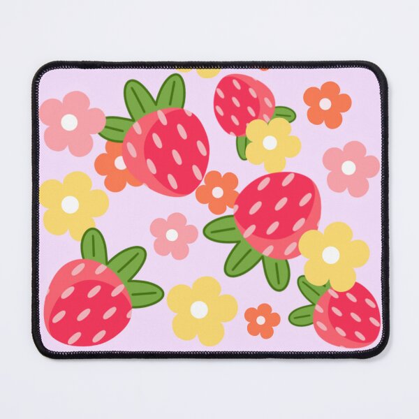 Item preview, Kawaii Strawberries and Flowers designed and sold by kuronekoinkllc.