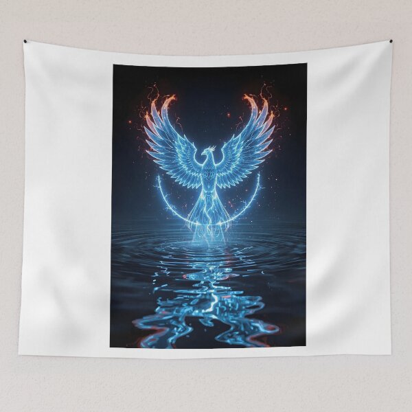 Item preview, Aqua Blue Phoenix, Mythical Creature, Fantasy Animal designed and sold by The Dream Lab.