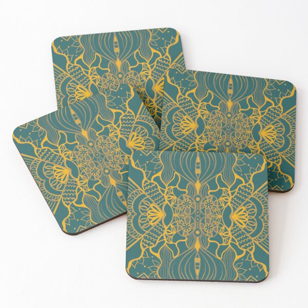 Item preview, “Viridian Opulence” - An Arte Nouveau inspired design in green and gold  designed and sold by MLinares111.