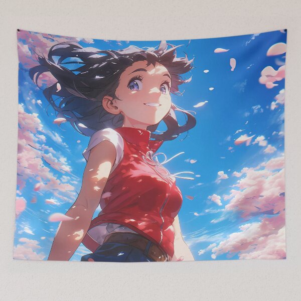 Item preview, Hina Amano Weathering With You Anime Sakura Sky Dreamscape designed and sold by mildaclairmo.