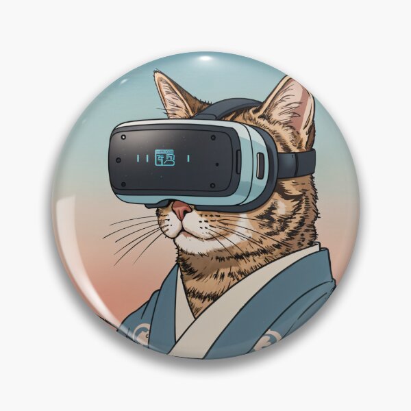 Artikelvorschau, Cyber Cat Ukiyo-e Style – VR-Headset im Kimono entworfen und verkauft von Collision19.
