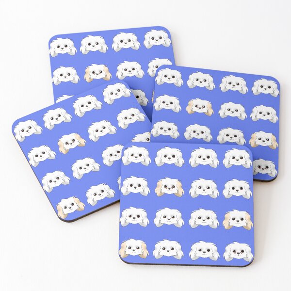 Item preview, Maltese Pattern Blue Background designed and sold by OliRoseArt.