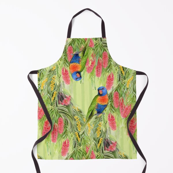 Item preview, Australian Native Flowers and Rainbow Lorikeets - repeat pattern designed and sold by Nadya Neklioudova.