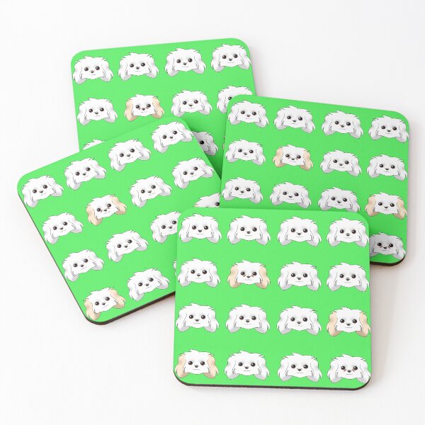 Item preview, Maltese Pattern Green Background designed and sold by OliRoseArt.